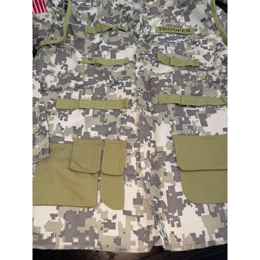 Kids‎ Digital Camouflage Trooper Costume Set Tactical Military Uniform 2pc Gray